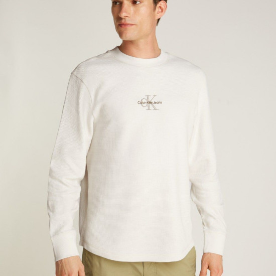 Calvin Klein Ανδρική μακρυμάνικη μπλούζα Monologo Waffle LS Tee
